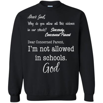 Dear God Why Not Allowed In Schools Christian T-shirt Black
