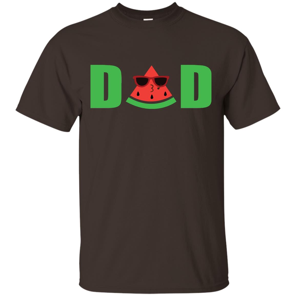 Dad Watermelon Funny Summer Melon Fruit Shirt For Daddy Dark Chocolate