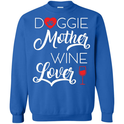 Doggie Mother Wine Lover Dog And Wine Gift Shirt For Mom Royal