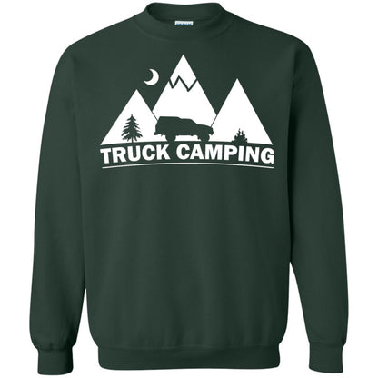 Truck Camping Night Landscape And Adventures T-shirt Forest Green