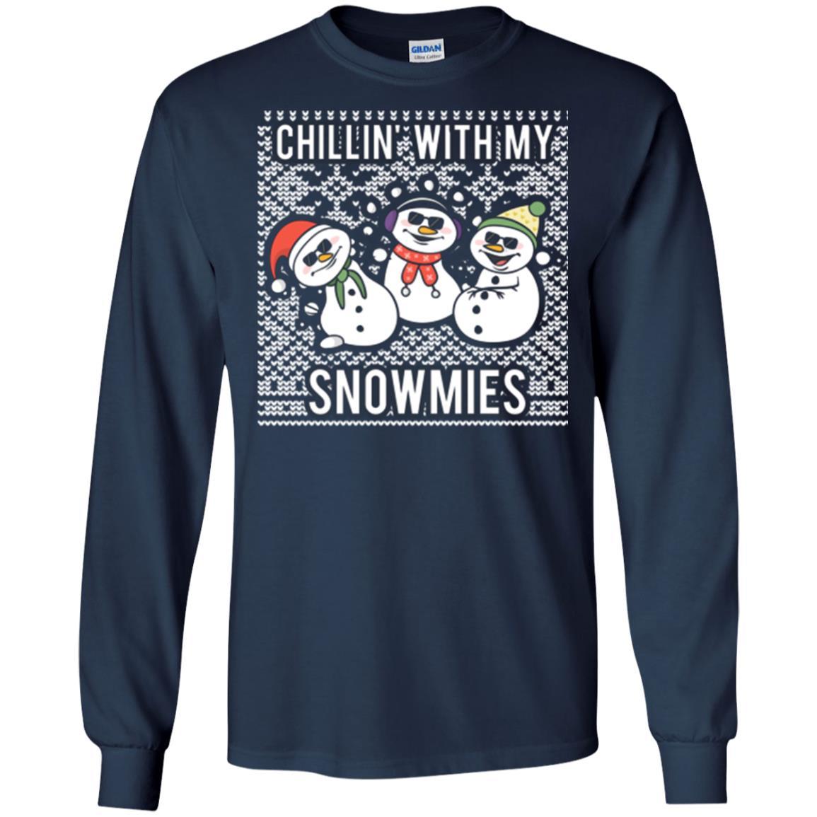 Christmas T-shirt Chillin' With My Snowmies Navy