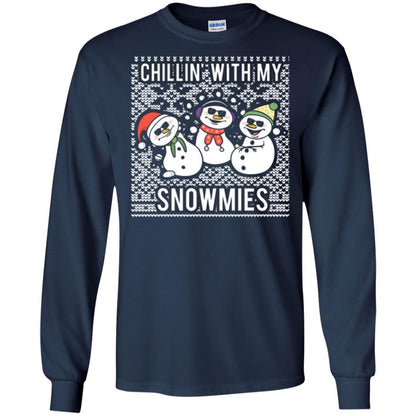 Christmas T-shirt Chillin' With My Snowmies Navy