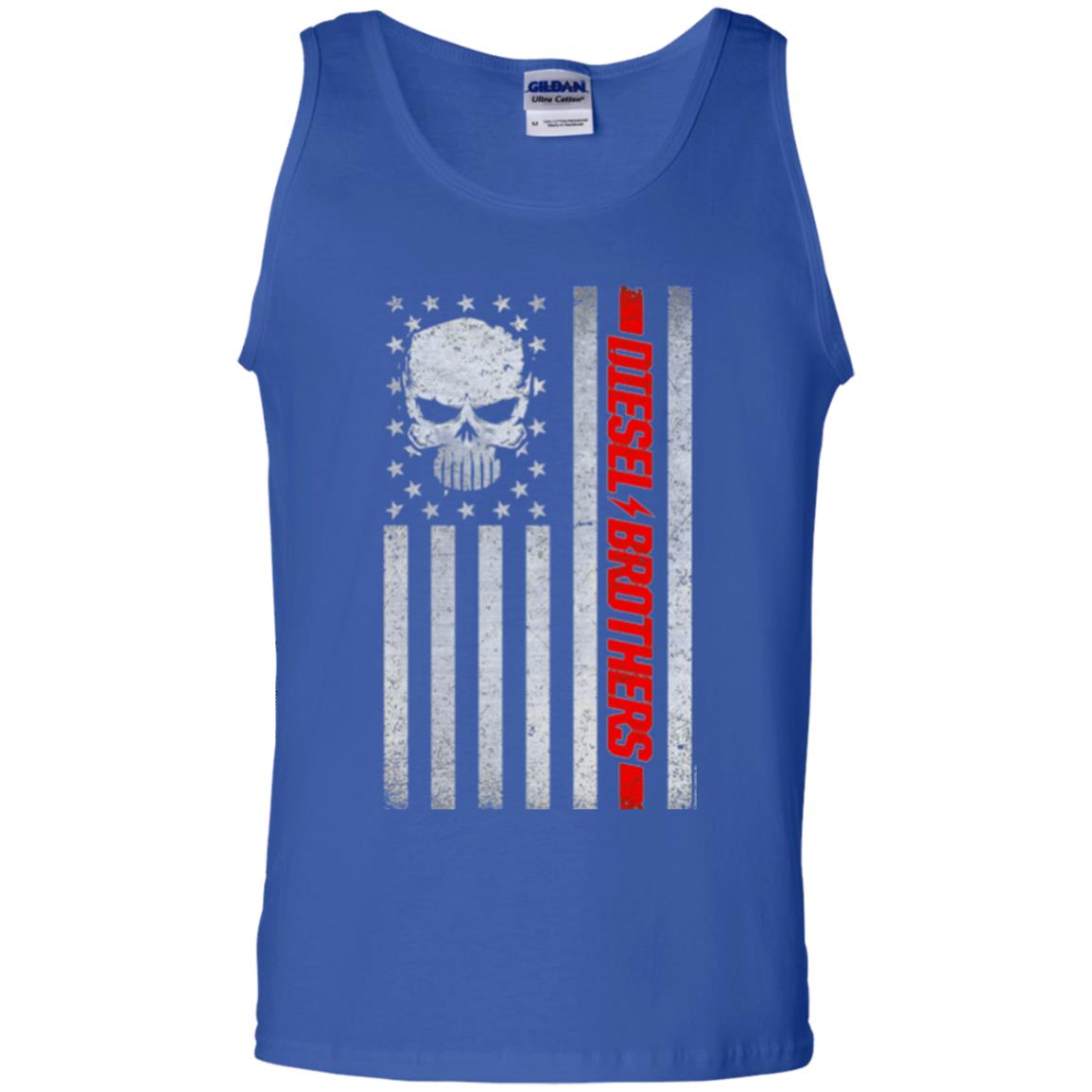 Grungy American Flag Skull T-shirt Diesel Brothers Royal