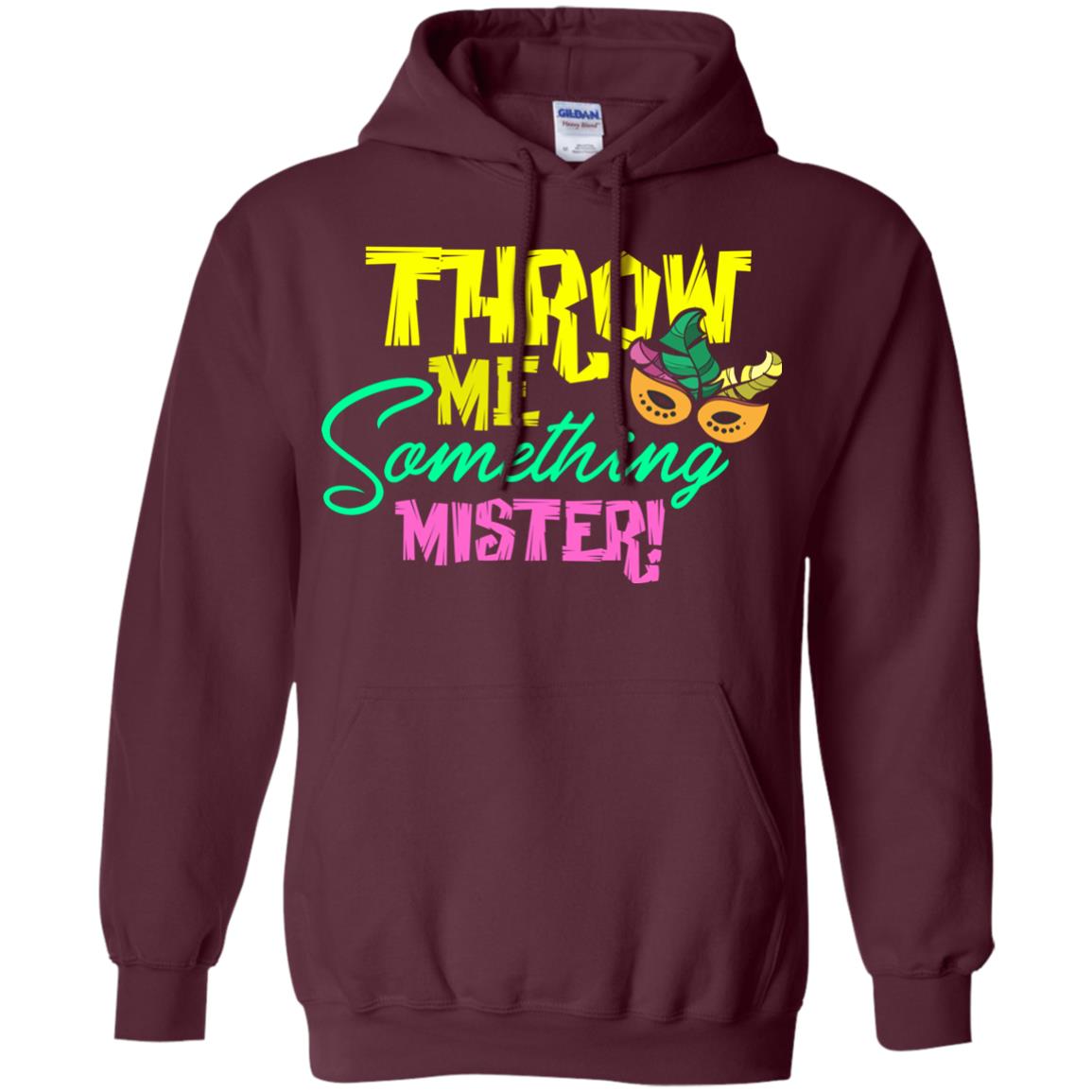 Mardi Gras T-shirt Throw Me Something Mister Maroon