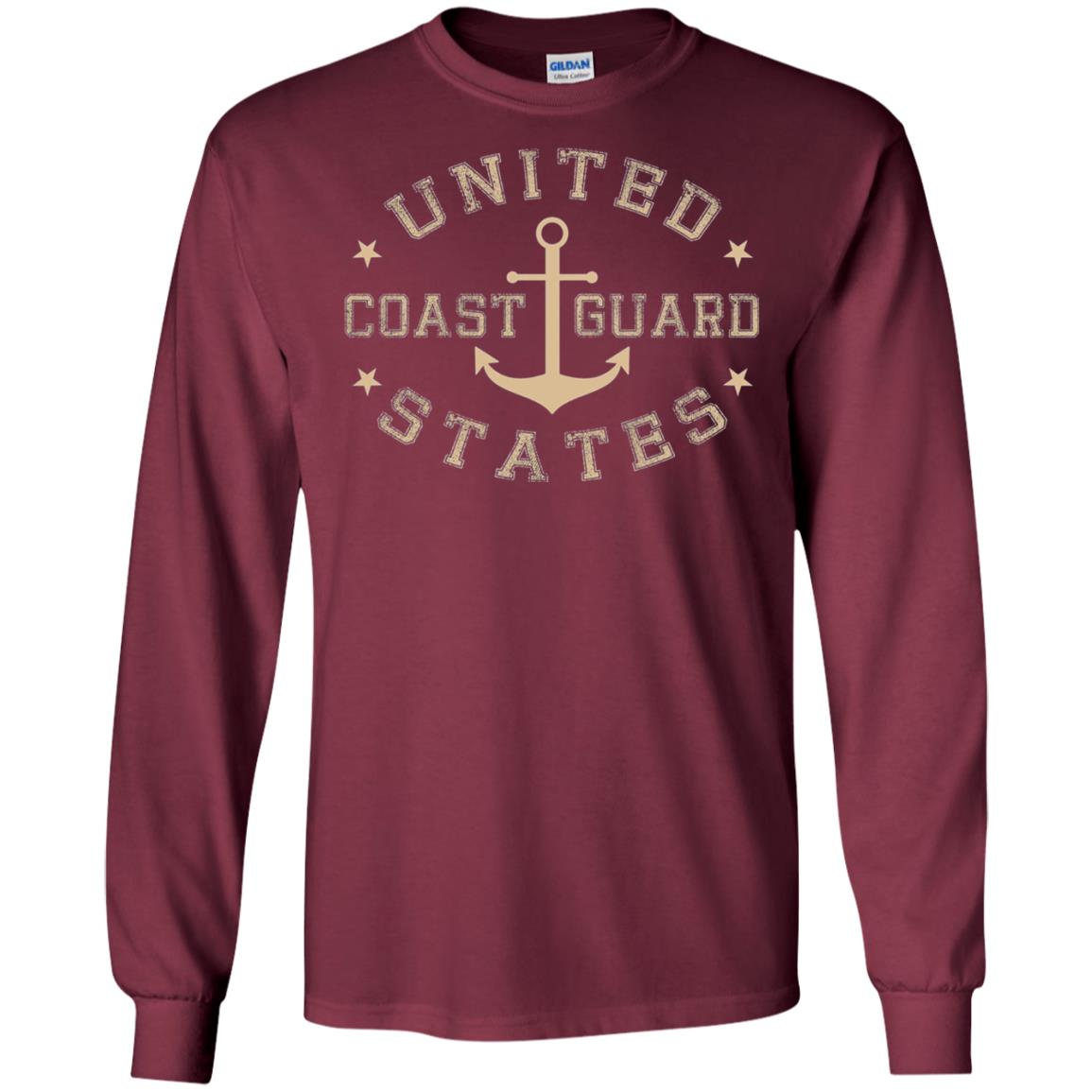 Coast Guard Birthday United States Anchor T-shirt Maroon