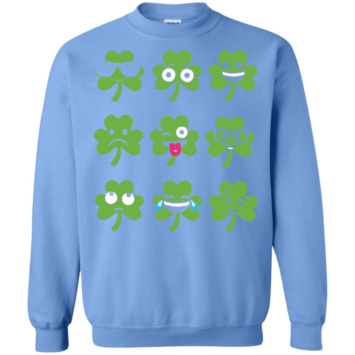 Emoji Shamrock St. Patrick_s Day T-shirt Carolina Blue