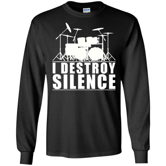 Drums Lover T-shirt I Destroy Silence Black