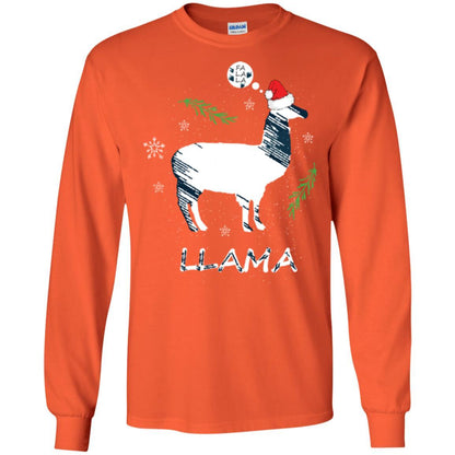 Christmas T-shirt Fa La La La Llama T-shirt Orange