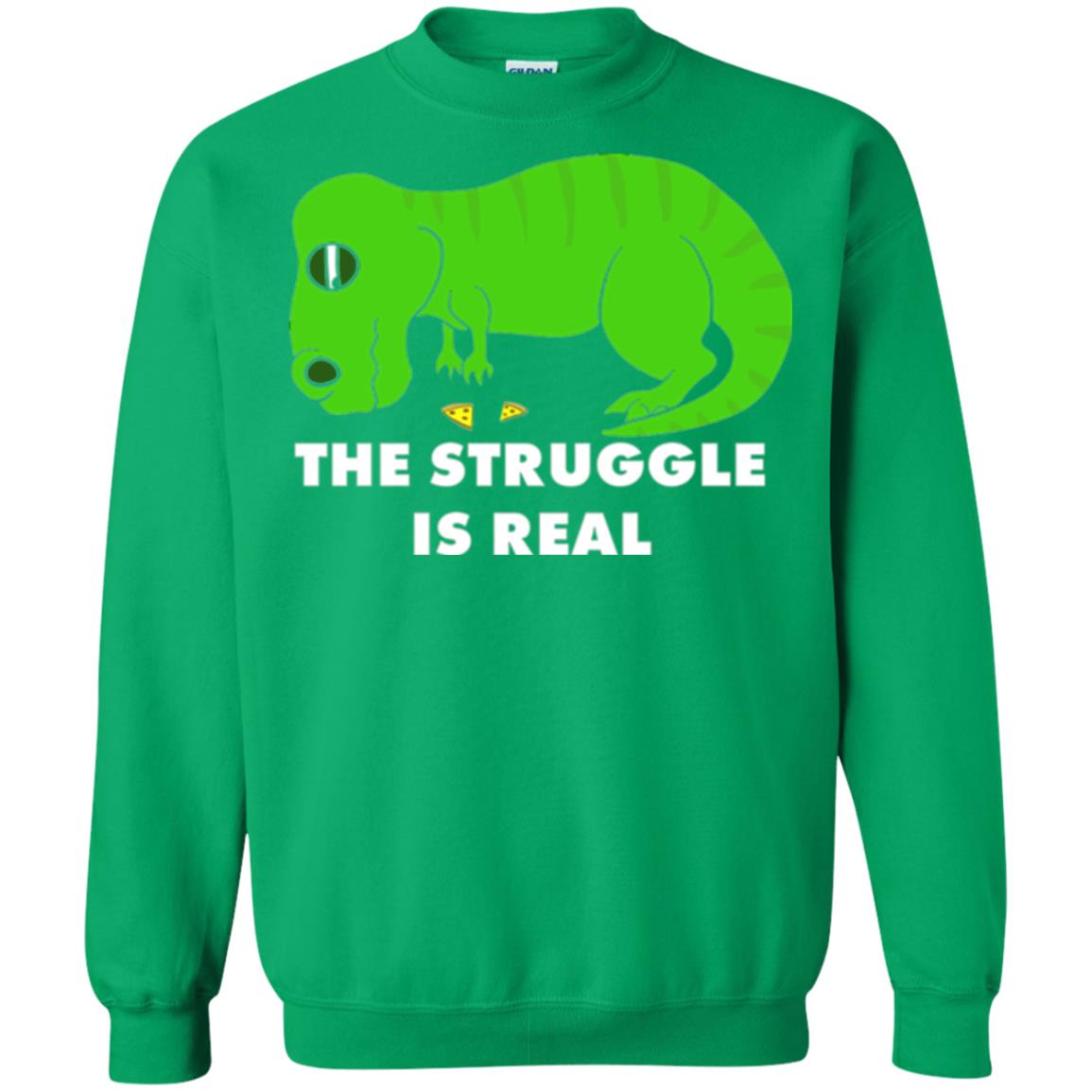 Funny Dinosaus T-shirt The Struggle Is Real Irish Green