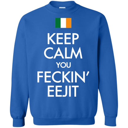 Keep Calm You Feckin_ Eejit Irish Saint Patrick_s Day Shirt Royal