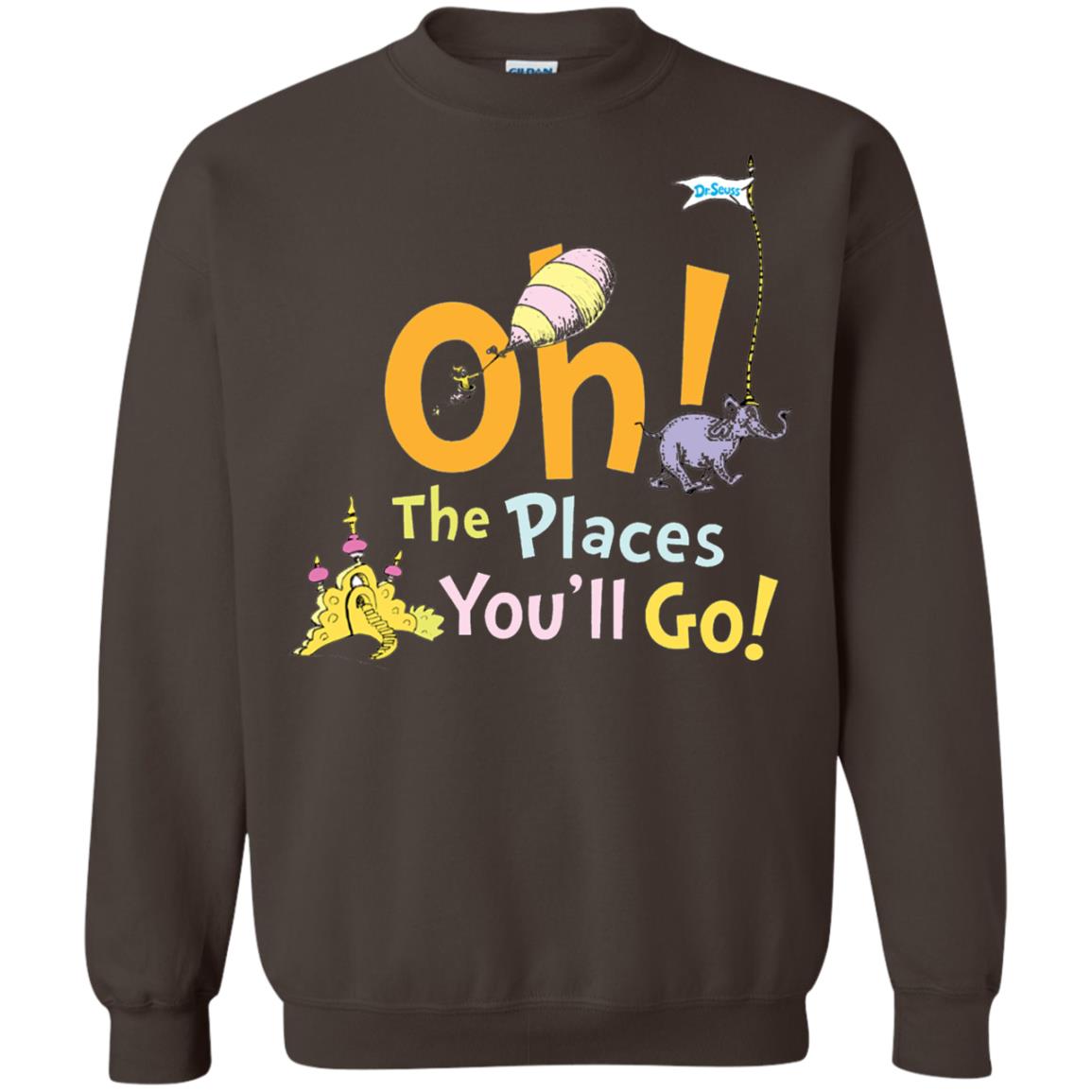 Read Across America Day T-shirt Dr. Seuss Oh The Places You_ll Go Dark Chocolate