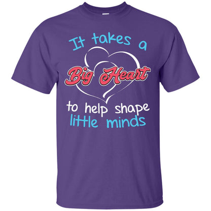 It Takes A Big Heart Funny Teacher T-shirt Purple