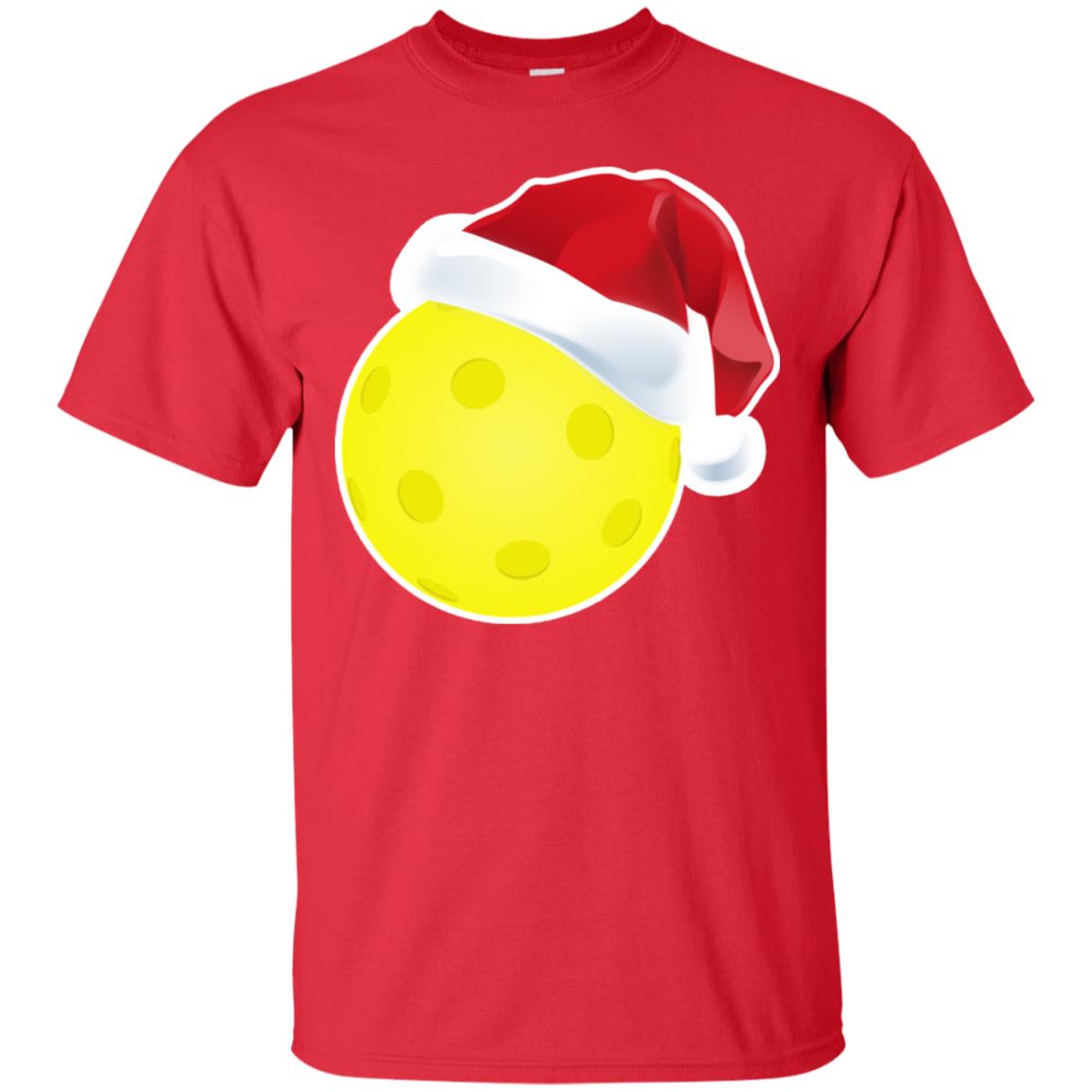 Pickleball With Santa Claus Hat X-mas Shirt For Pickleball Lovers Red