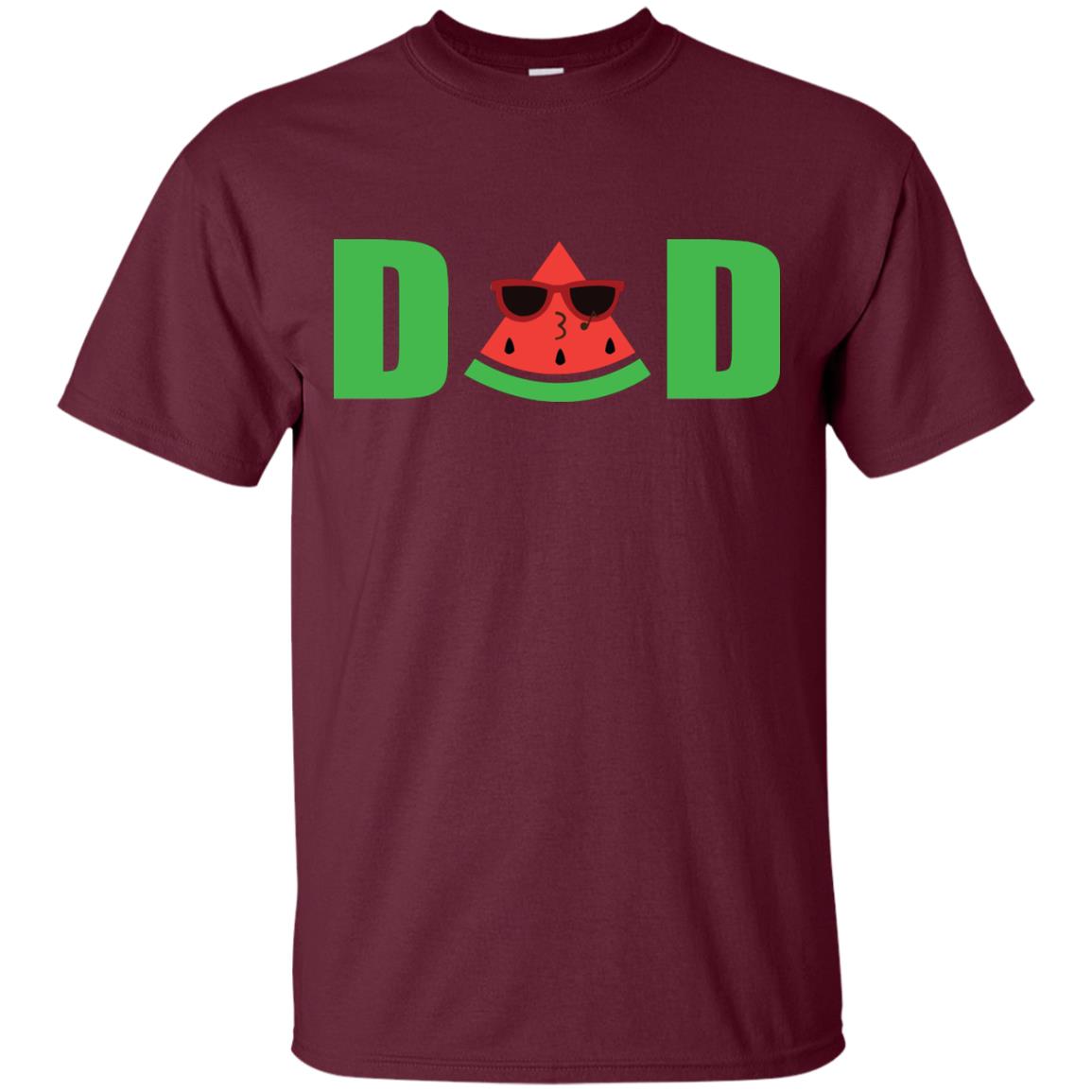 Dad Watermelon Funny Summer Melon Fruit Shirt For Daddy Maroon