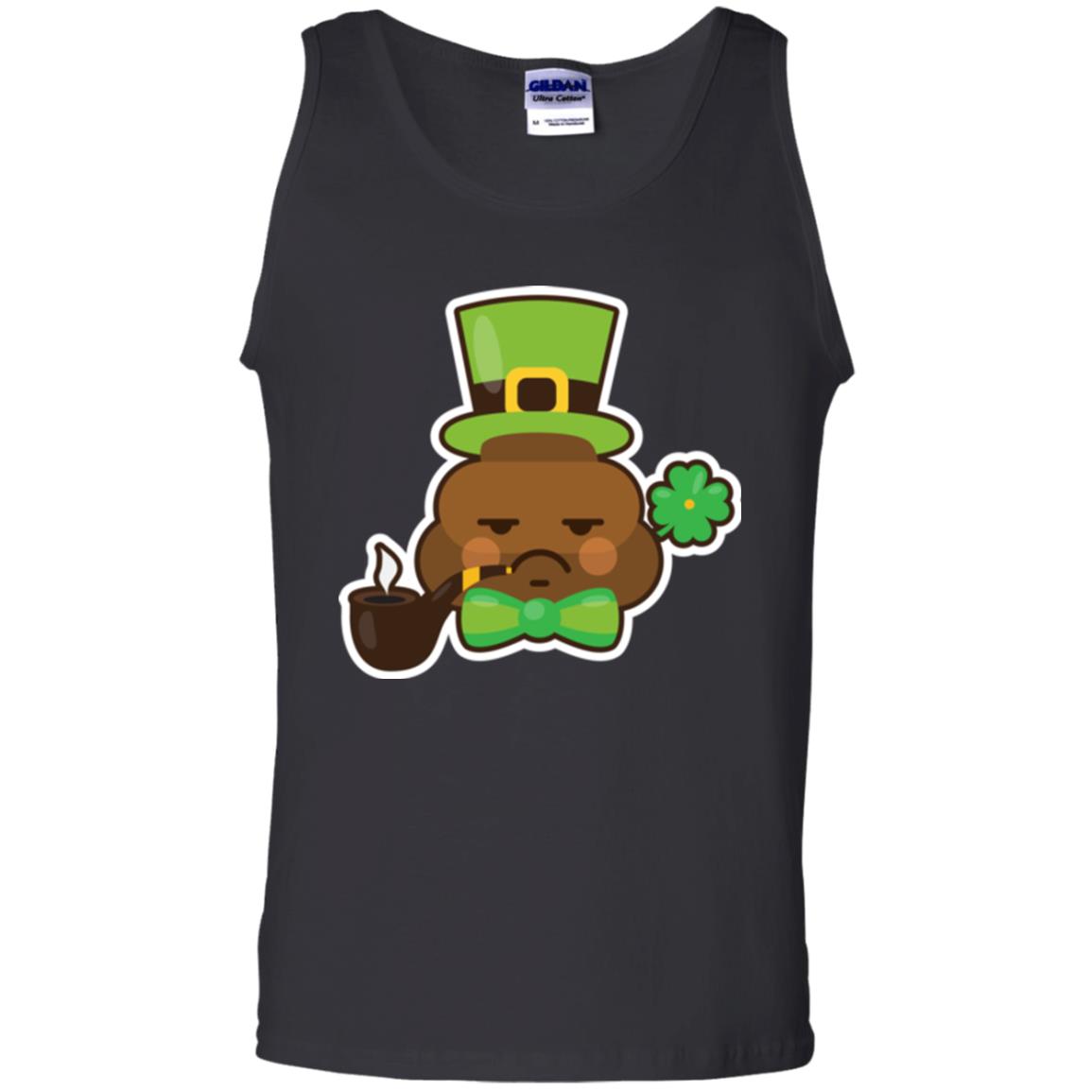 Saint Partick_s Day T-shirt Leprechaun Poop Emoji With Patrick Hat Black