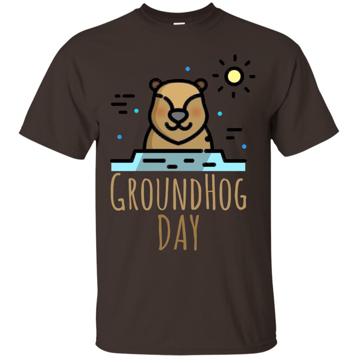 Happy Groundhog Day T-shirt Feb 2nd Dark Chocolate