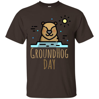 Happy Groundhog Day T-shirt Feb 2nd Dark Chocolate
