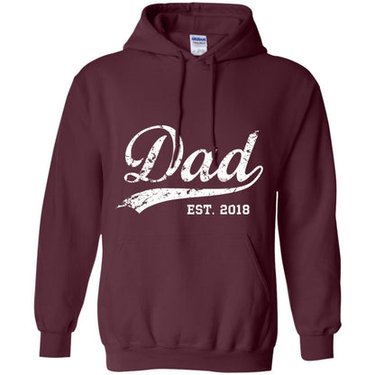 Dad Est. 2018 Vintage New Dad Daddy T-shirt Maroon