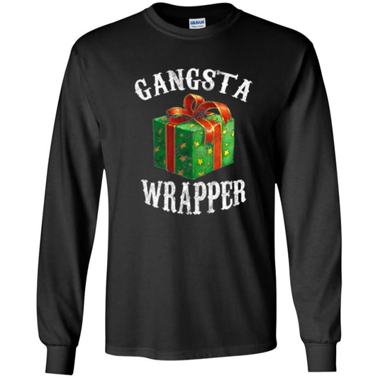 Christmas T-shirt Gangsta Wrapper Novelty Black