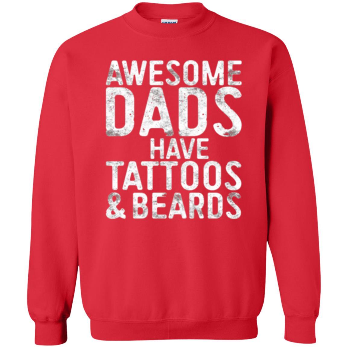 Daddy T-shirt Awesome Dads Have Tattoos And Beards Red