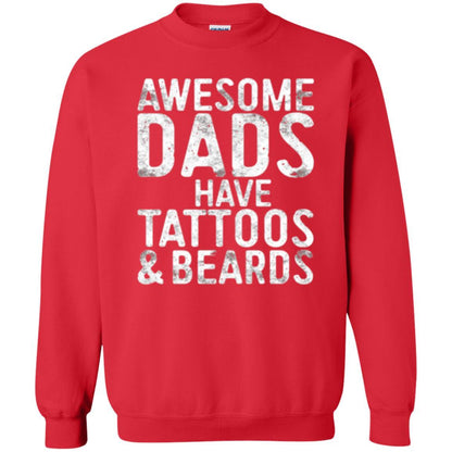 Daddy T-shirt Awesome Dads Have Tattoos And Beards Red