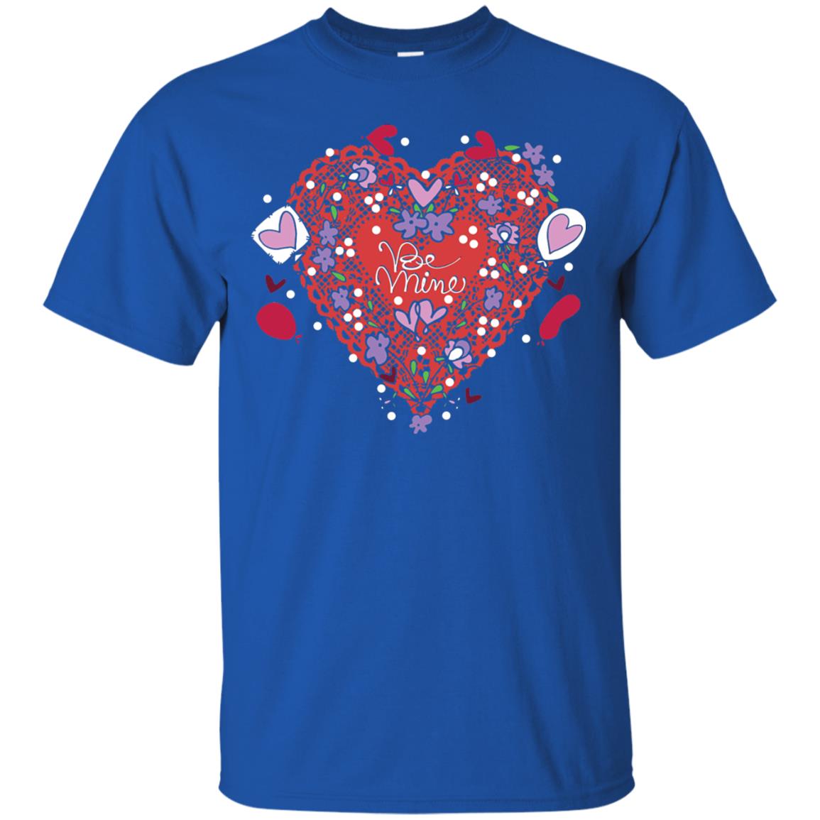 Lace Hearts Balloons Flowers T-shirt Royal