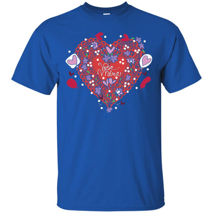 Lace Hearts Balloons Flowers T-shirt Royal