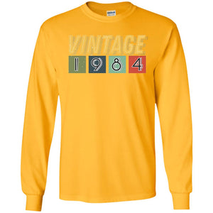 Vintage 1984 34th Birthday Gift Shirt For Mens Or WomensG240 Gildan LS Ultra Cotton T-Shirt