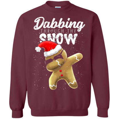 Dabbing Gingerbread T-shirt Dabbing Through The Snow Maroon