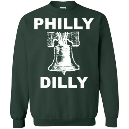 Football T-shirt Philly Dilly With Liberty Bell And Crack Philadelphia Forest Green