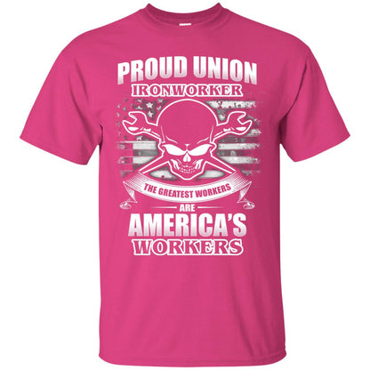 Proud Union Ironworker The Greatest Workers Are America_s Workers T-shirt Heliconia