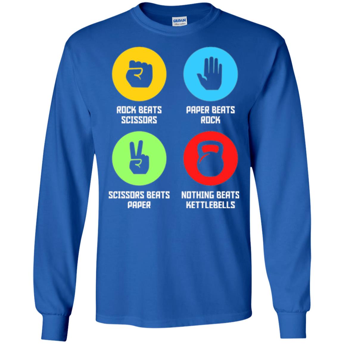 Fitness Gym Sports T-shirt Funny Nothing Beats Kettlebells Royal