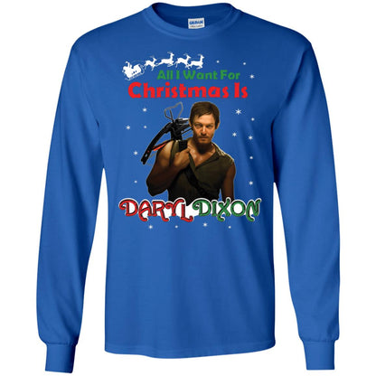 All I Want For Christmas Is Daryl Dixon Shirt Royal