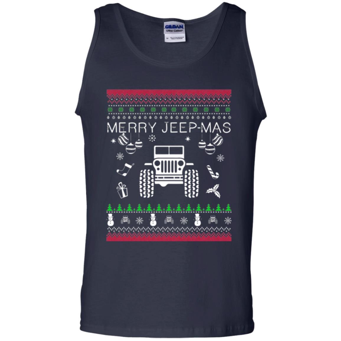 Christmas T-shirt Mery Jeep-mas Jeep Ugly Navy