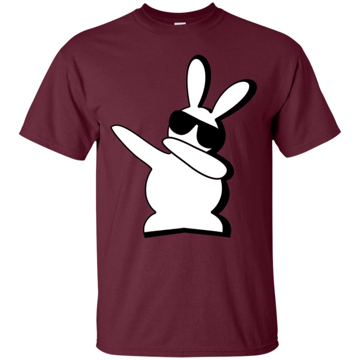 Dabbing Hip Hop Bunny Easter Shirt Maroon