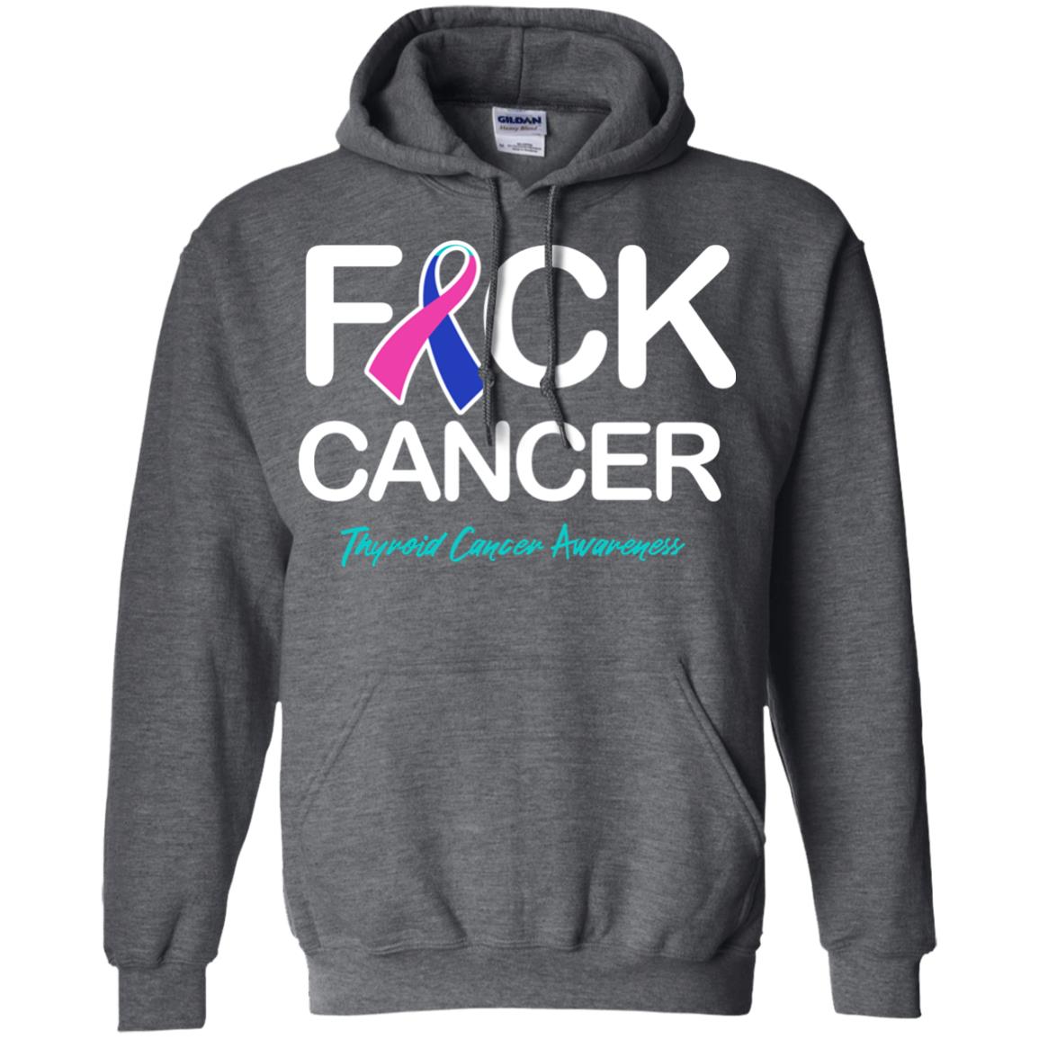 Fck Cancer Thyroid Cancer Awareness T-shirt Dark Heather