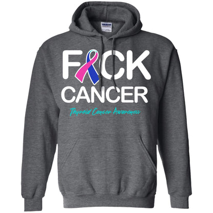 Fck Cancer Thyroid Cancer Awareness T-shirt Dark Heather
