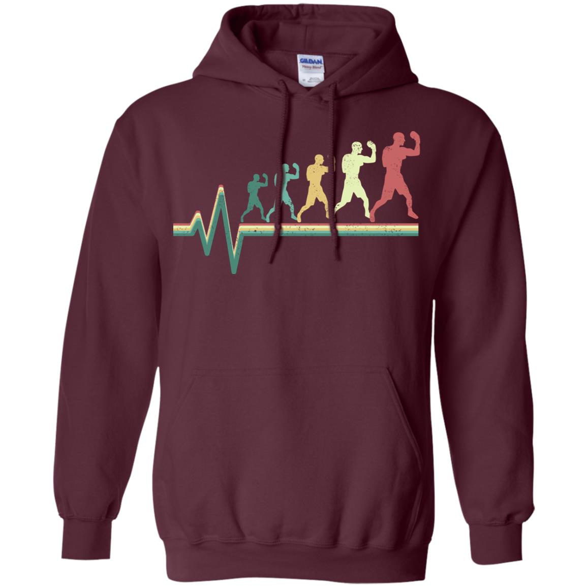 Boxing Heartbeat Boxer Gift Shirt Maroon