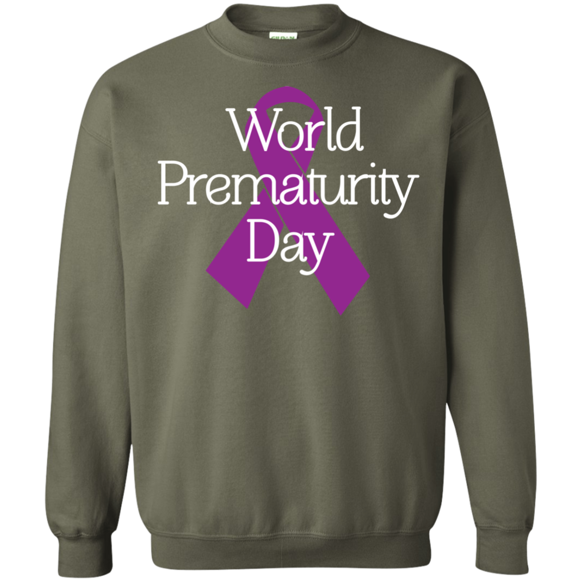 Cancer Awareness T-shirt World Prematurity Day T-shirt Military Green
