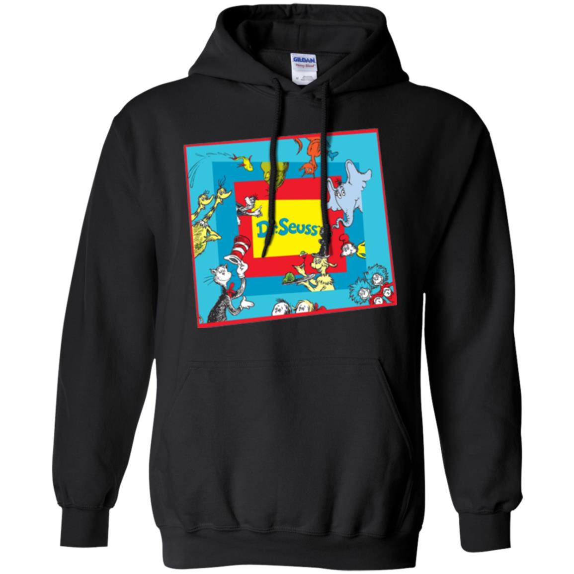 Dr. Seuss Character National Wear Red Day T-shirt Black