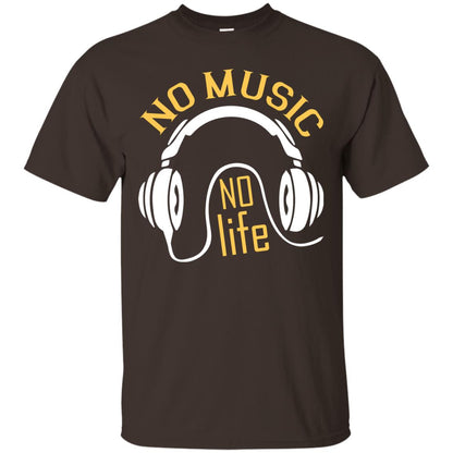 No Music No Life Music Lover Shirt Dark Chocolate