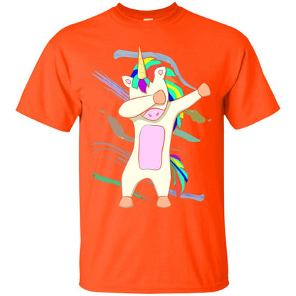 Magical Dabbing Unicorn Funny T-shirt Orange