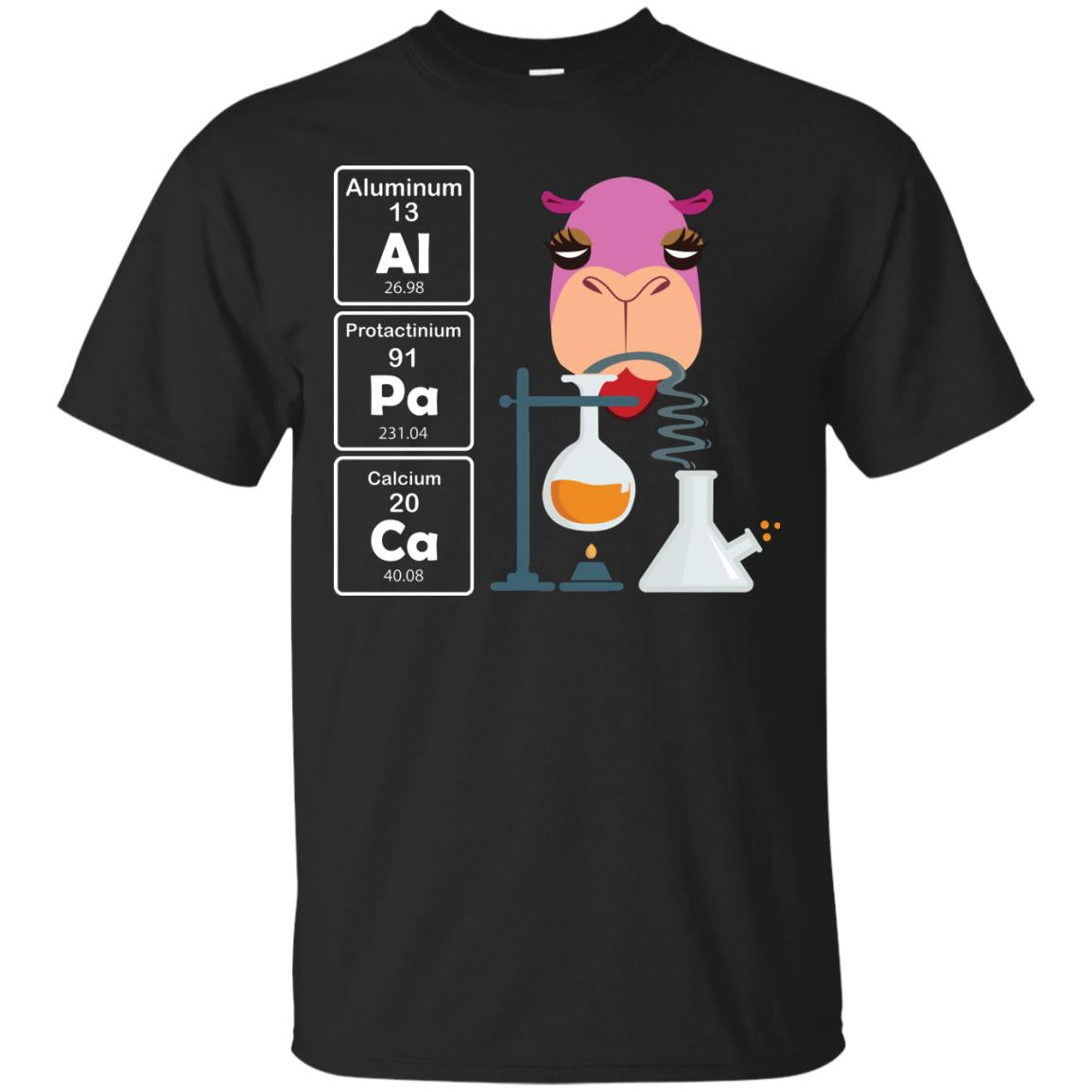 Al-pa-ca Funny Element Chemistry Alpaca Lover Shirt Black