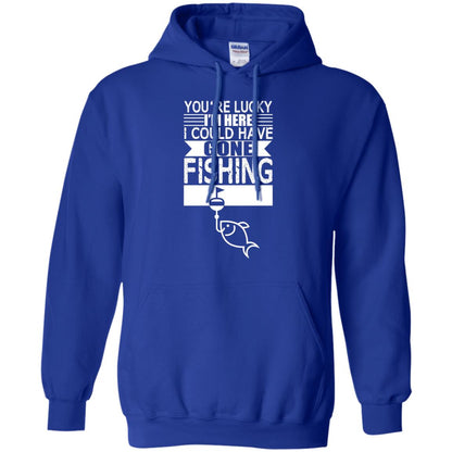 Fishing Lover T-shirt I_m Here I Could Have Gone Fishing Royal