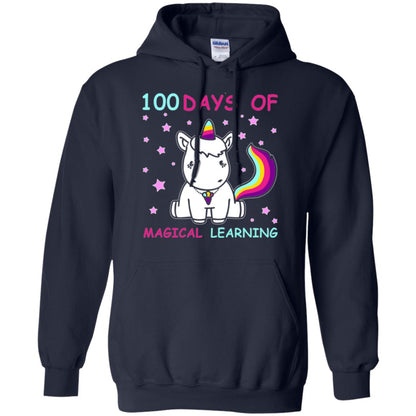 Unicorn Lover T-shirt 100 Days Of Mgical Learning Navy
