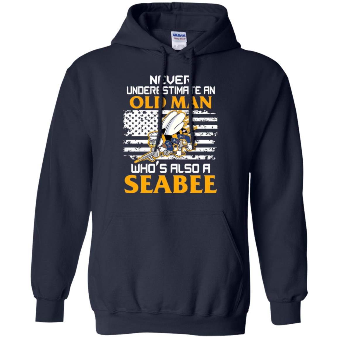 Navy Seabee Veteran T-shirt Never Underestimate An Old Man Navy