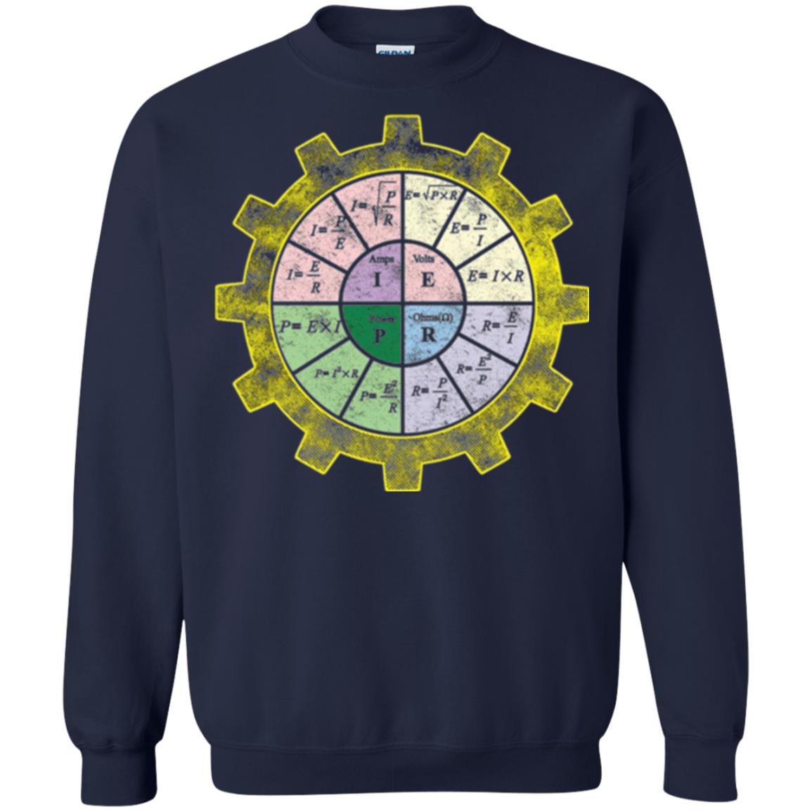 Ohms Law Shirt-ohms Law Diagram Electrical Engineer T-shirt Navy