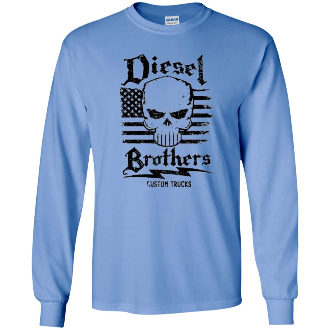 Diesel Brothers Custom Trucks Skull Usa Flag T-shirt