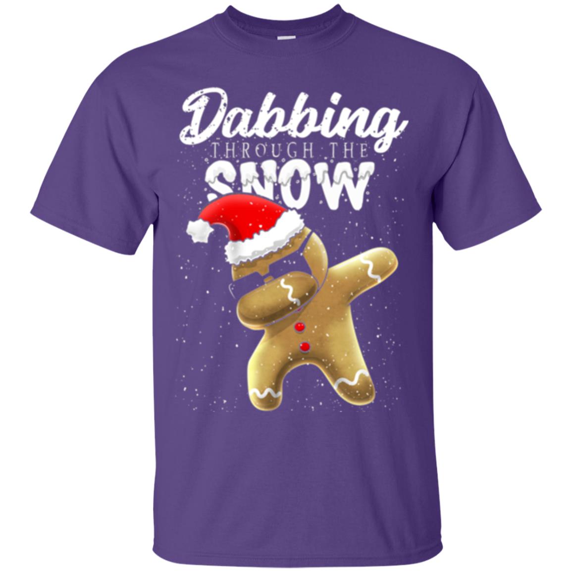 Dabbing Gingerbread T-shirt Dabbing Through The Snow Purple