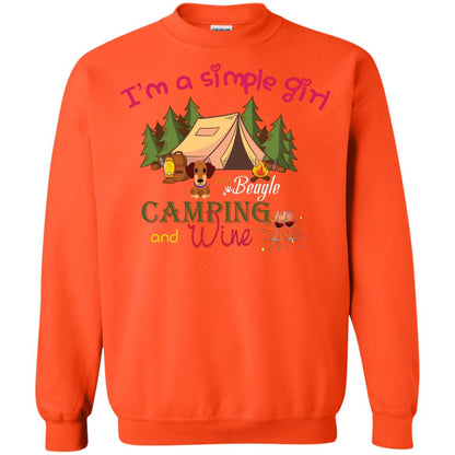 I’m A Simple Girl I Love Beagle Camping And Wine Shirt Orange